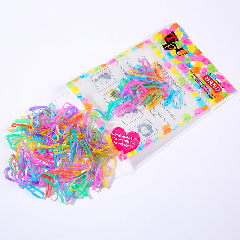 Wholesale Bagged children's does elastic circle cute disposable children's rubber band